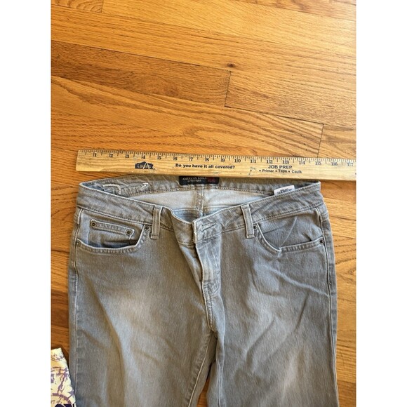 Vtg American Eagle Jeans Women's 8 Flare Low Rise Hipster Distressed Y2K 90s - Picture 6 of 6